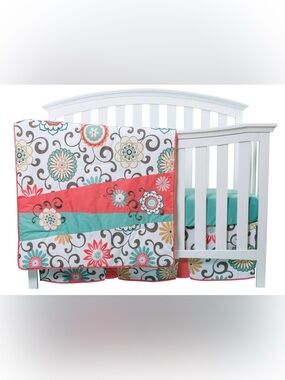 Waverly Baby Pom Pom Play 4 Pc Girl Crib Bedding Set Floral